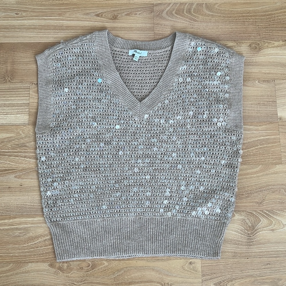 Madewell Sequin-Embellished Sweater Vest - Picture 5 of 16